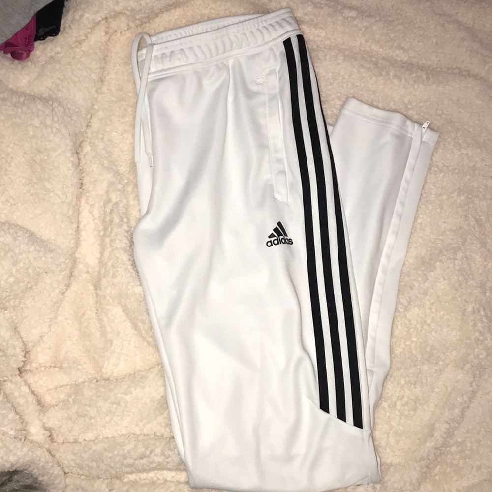 Women’s White adidas joggers